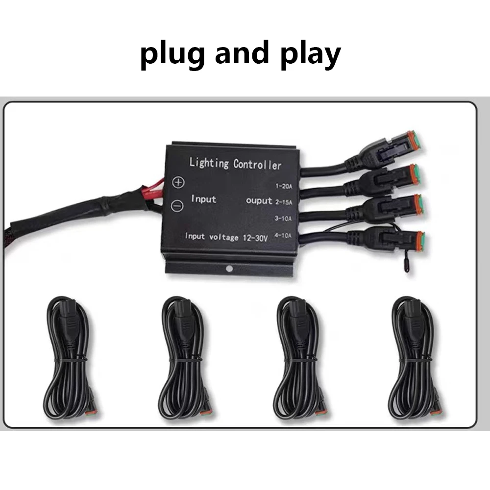 Wireless 4 Gang ON/OFF Switch Panel 12V 24V Auxiliary Circuit Control Relay System For LED Light Bar Marine Boat RV Car Pickup