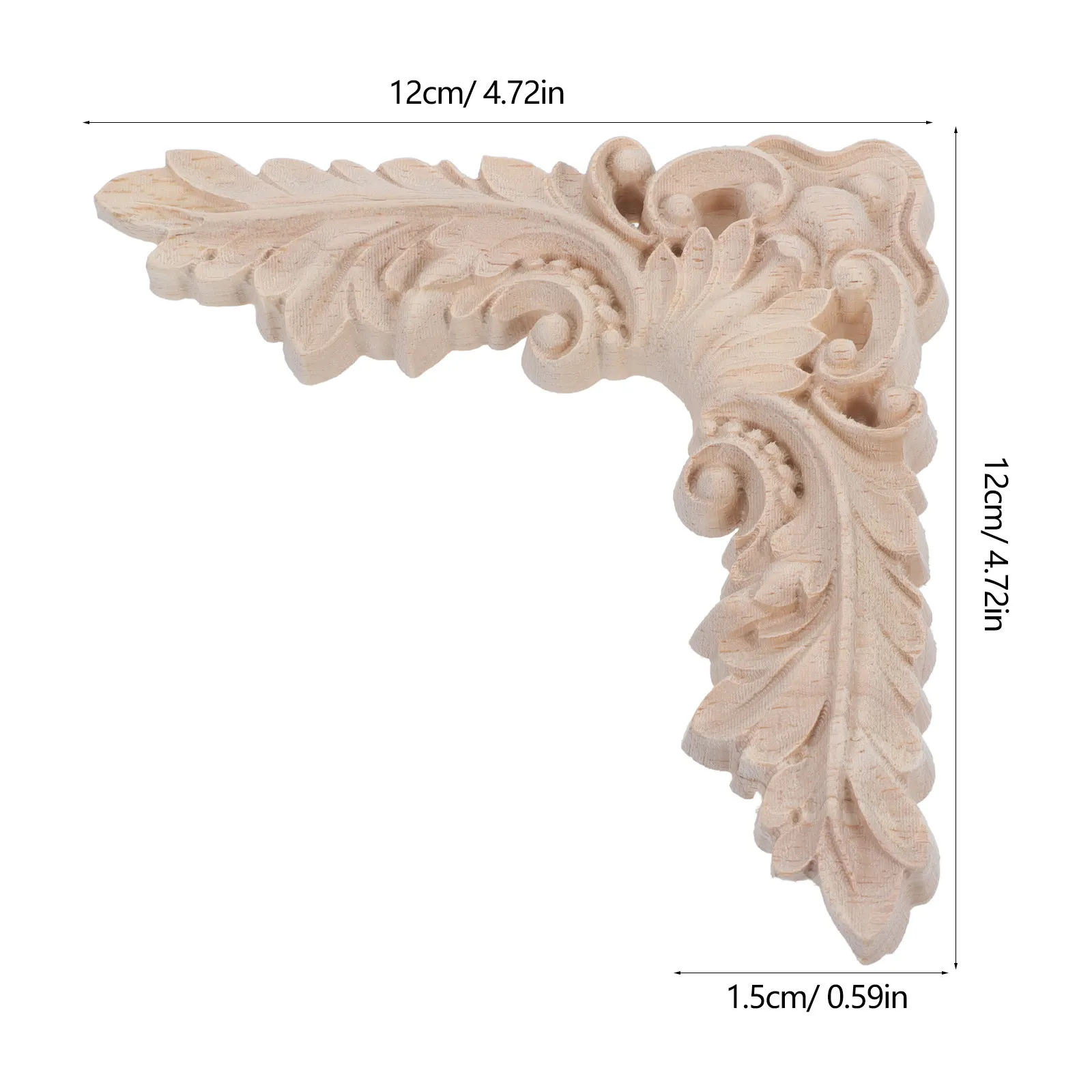 Wooden Carved Onlay Applique Unfinished Furniture Decoration for Cabinet Door Window Mirror Bed Frame Vintage Chic Wood Craft