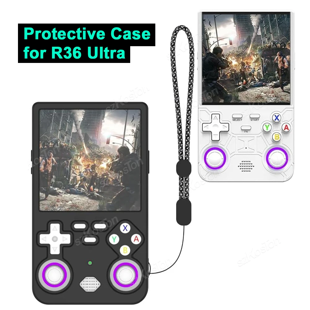 Silikon-Schutzhülle für R36 Ultra Retro Handheld-Spielekonsolen, weicher, sturzsicherer Schutz für R36 Ultra Gaming-Zubehör