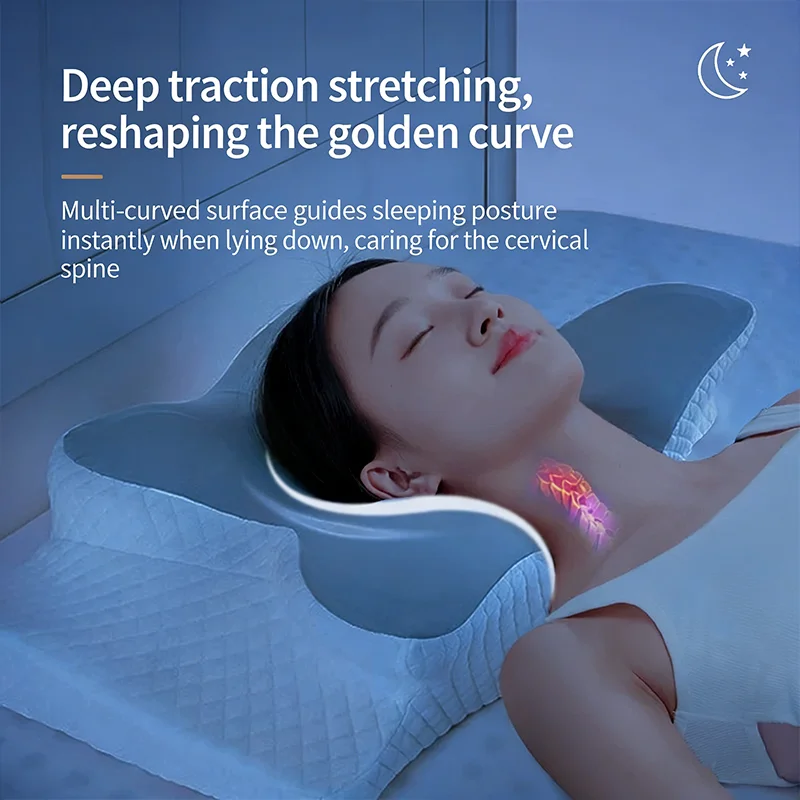 Upgraded Slow Rebound Memory Foam Pillow, Butterfly Contour Cervical Pillow Comfort Home Sleeping Pillow for Neck Fatigue Relief