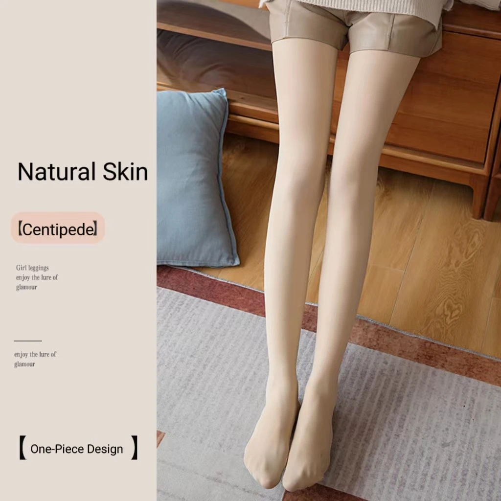 Pantyhose Realistic Bottoms Double Layer Bare Legs God Padded And Thickened Warm Capricious Flesh-Coloured Pantyhose Stockings