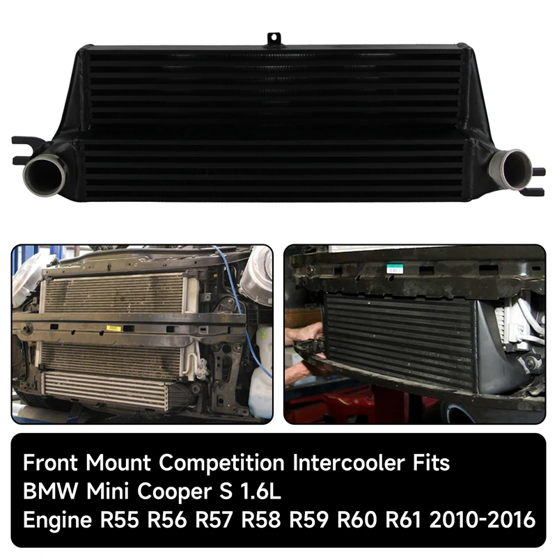 Front Mount Intercooler Fits for Mini Cooper S 1.6L R55 R56 R57 R58 R59 R60 R61 Black/Silver