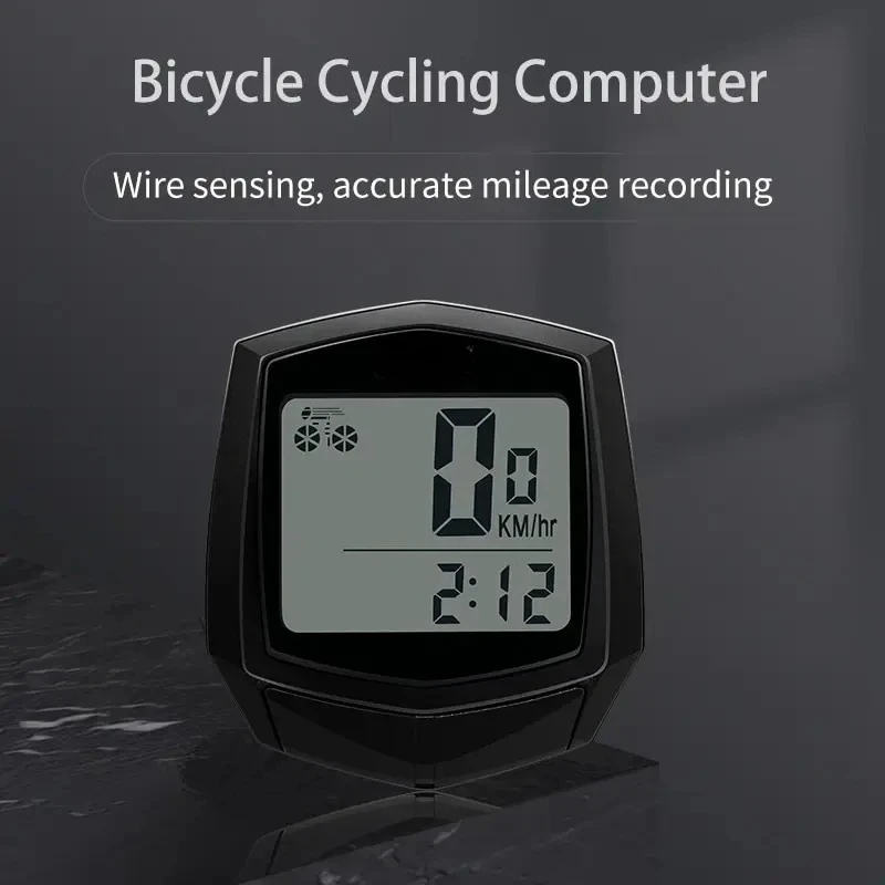 Bicycle Cycling Computer LCD Display Wired Odometer 15 Kinds of Functions Accurate Recording Auto Sleep Replaceable Battery