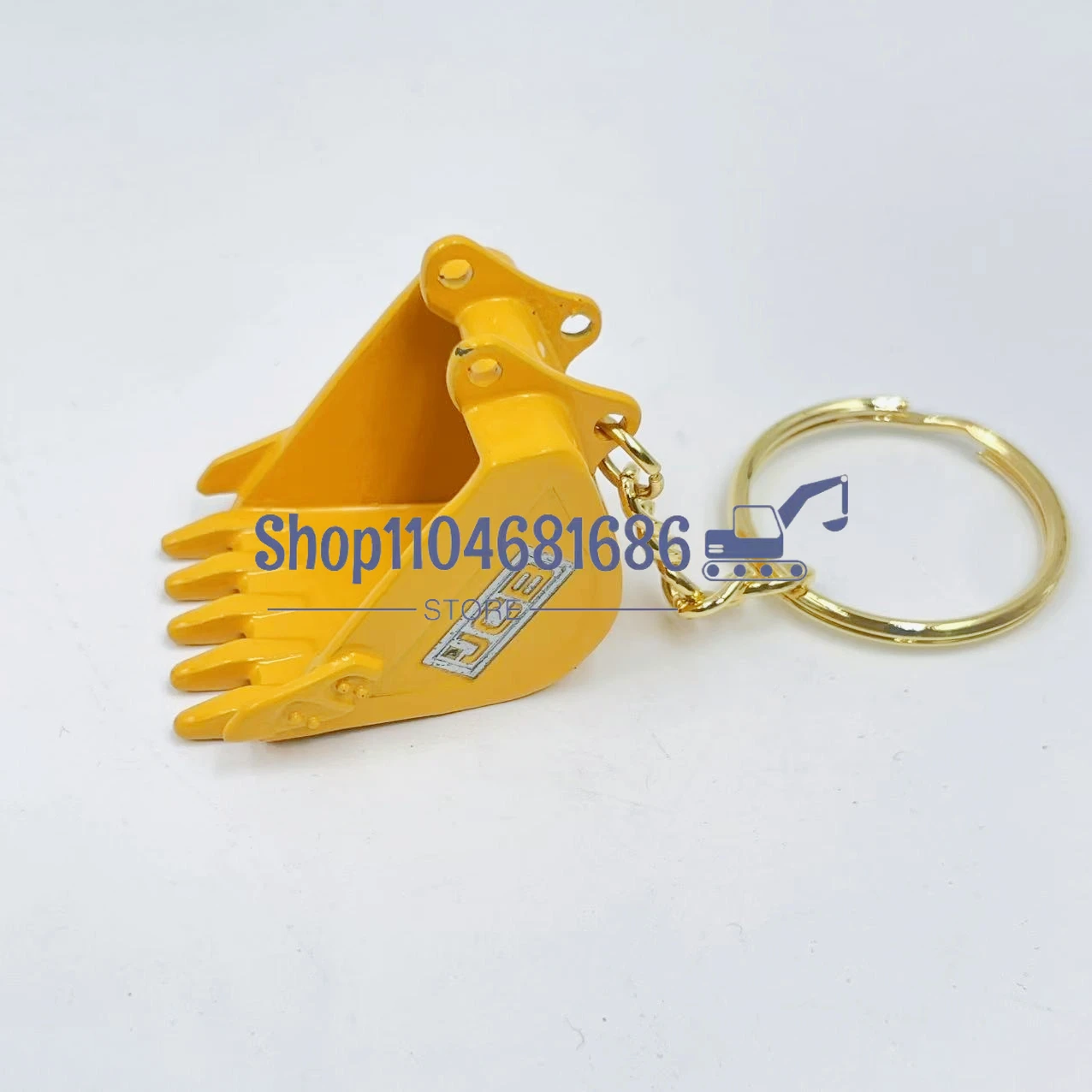 2Pcs Black JCB 3CX Parts Digger Plant Keys Equipment Ignition Stainless Steel Key For Switch Starter with Bucket Keychain