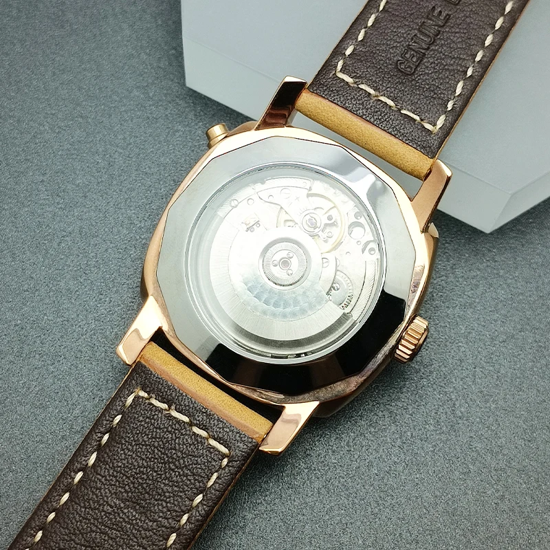 ساعة أوتوماتيكية للرجال بحركة ST2555 - مقاومة للماء، كريستال ياقوتي، مضيئة، عصرية