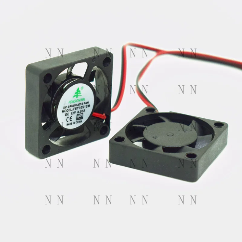 GGT   5pcs FOR Brushless DC Cooling Fan 30x30x6mm 3006 7 blades 12V 0.08A 2pin Connector