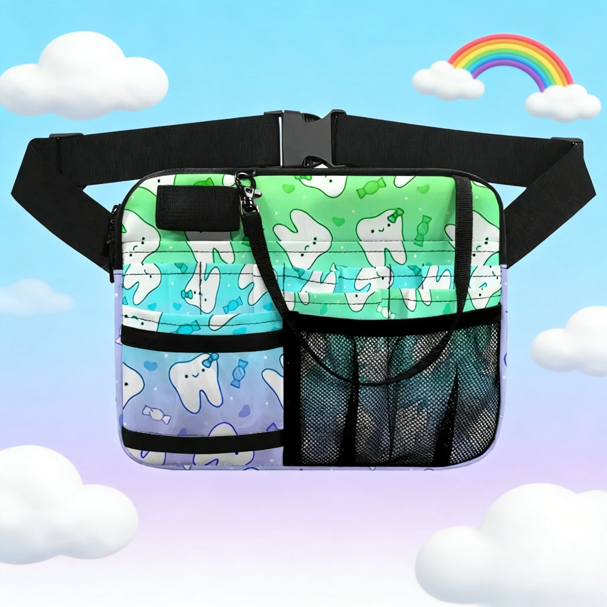 

Birthday Gift Rainbow Nurse Fanny Pack Cute Cartoon Waist Bag for Girls