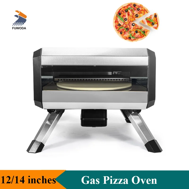 Outdoor Mini Pizza Oven Gas Powered Egg Tart Baker Oven Stainless Steel 14 Inch Pizza Baking Machine