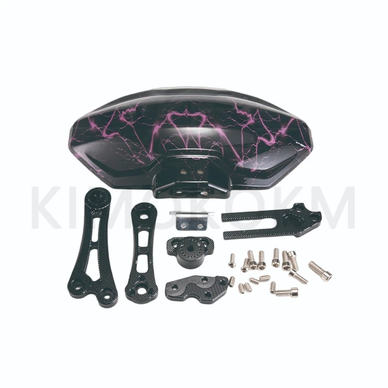 Motorcycle And Bike Adjustable Cool Lightning Grain Black Aluminium Alloy Rear Wheel Fender Mudguard Extender Accessories