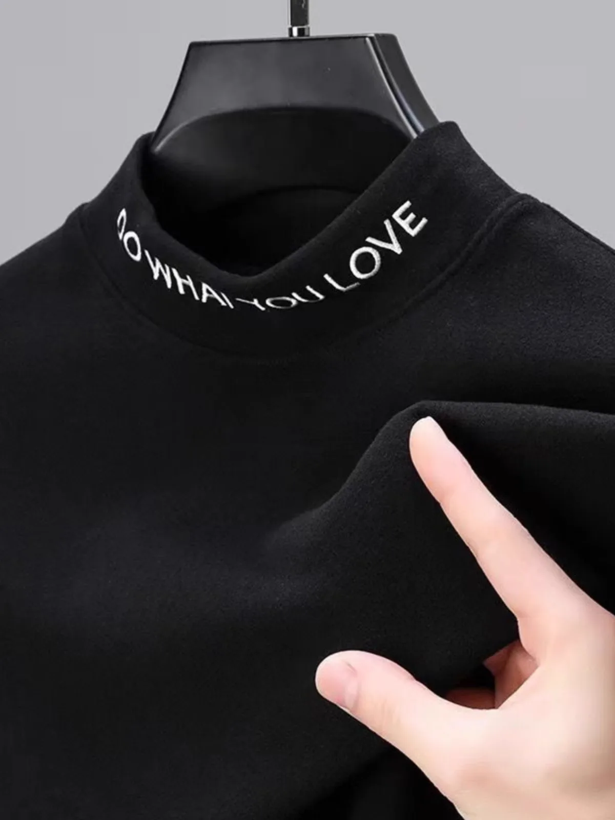 

Thiened Double-sided Fce f-high Collar Long Sve Men's Base irt Autumn Winter Thermal Wear Retro Sle Chinese Pr...
