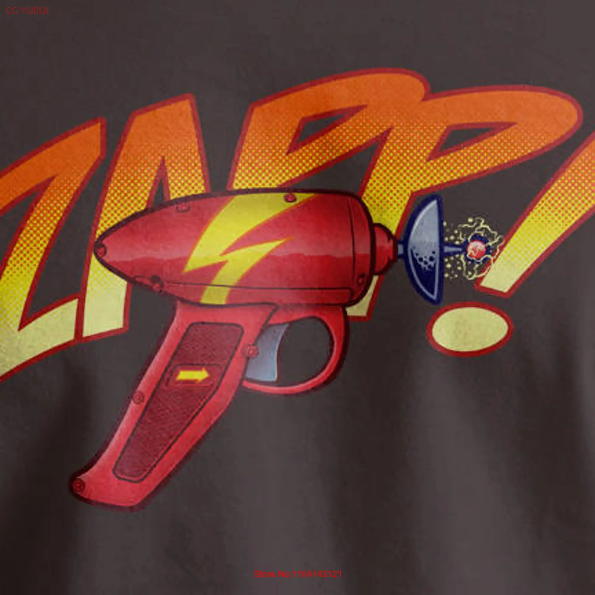 ZAPP Retro T Shirt Vintage Phaser Laser Plasma Toy Gun Cartoon Design long or short sleeves