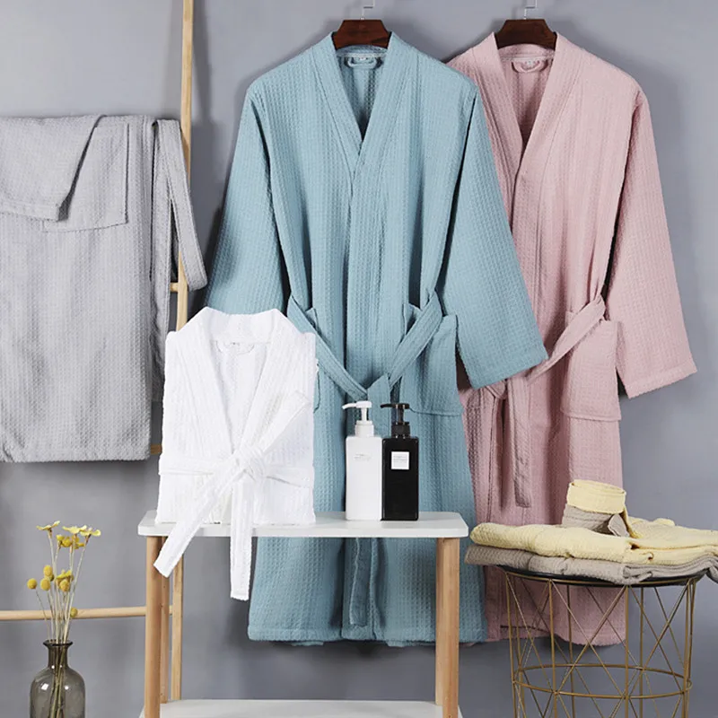 Women's Bathrobe New Spring Autumn Cotton Ladies Pajamas Lounge Winter Men Sleepwear Shower Robe Loose Wedding Dress Gowns