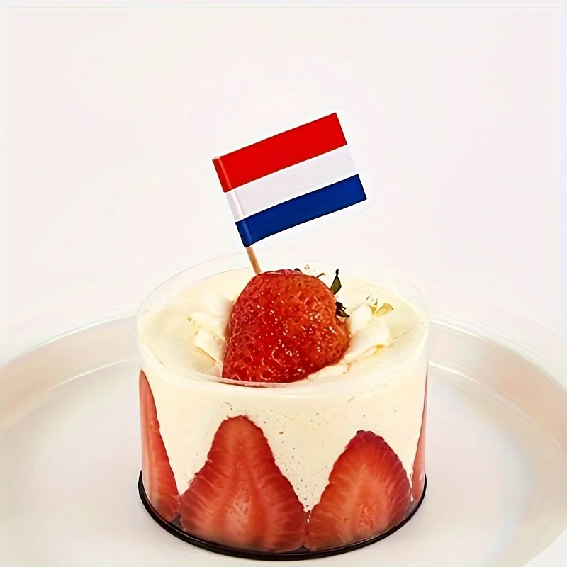 100pcs Mini Dutch Paper Flags for Cheese Markers,Cupcake Toppers & Cocktail Picks, Food-Safe & Perfect for Parties and Events