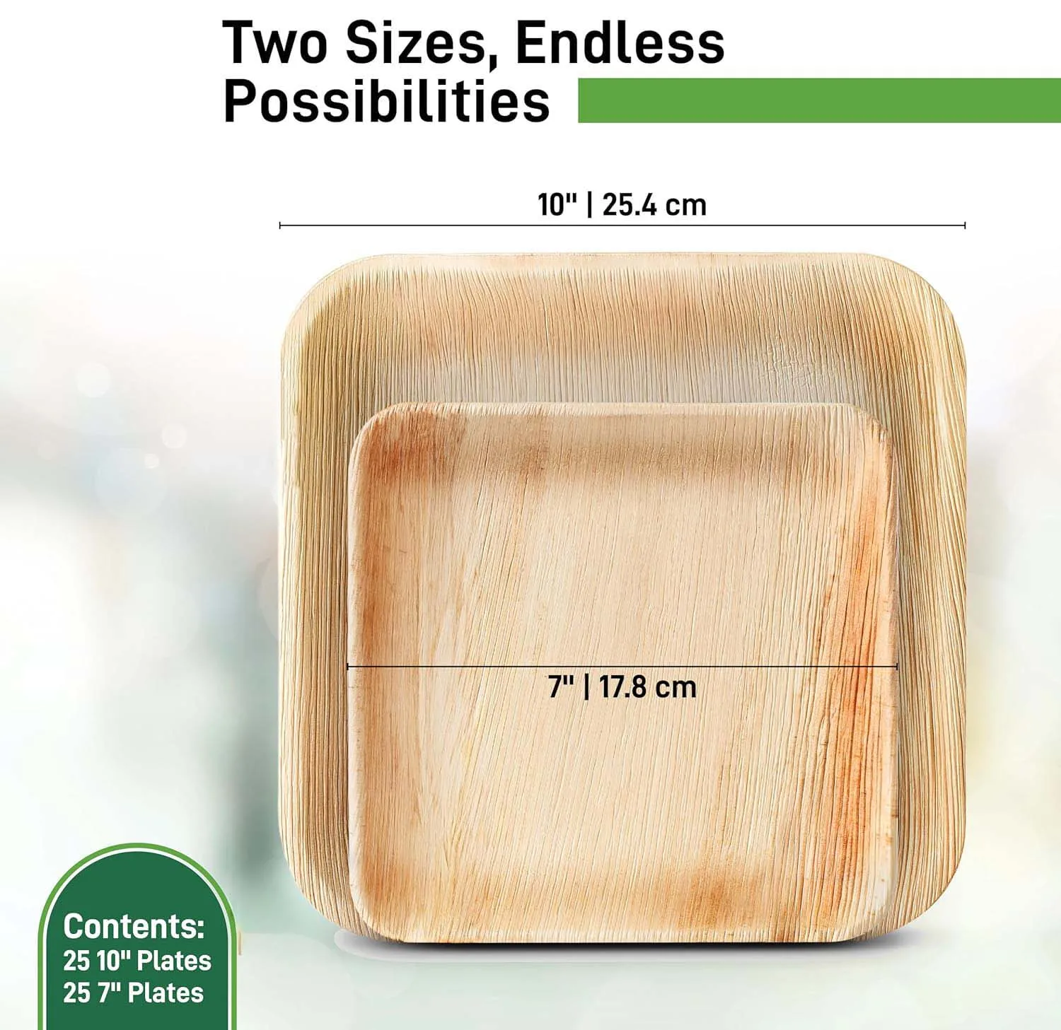 Disposable Party Appetizer Cooked Food Plate, Palm Leaf Material Can Be Stacked and Biodegradable Disposable Tableware, Suitable for Holiday Parties and Parties