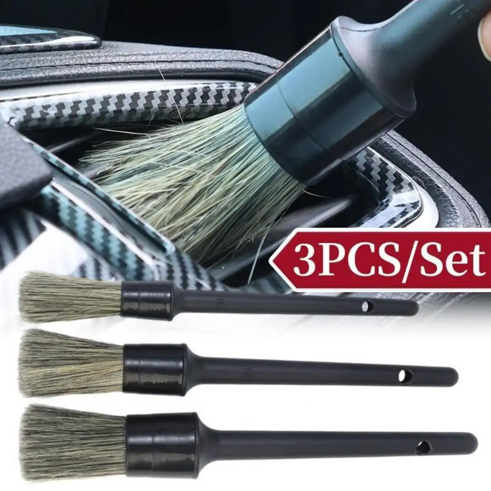 Car Brush Auto Brush Set for Car Detailing Air Conditioning Vent Dashboard Soft Bristles Car Brush Kit Crevice Sweep Dust Duster