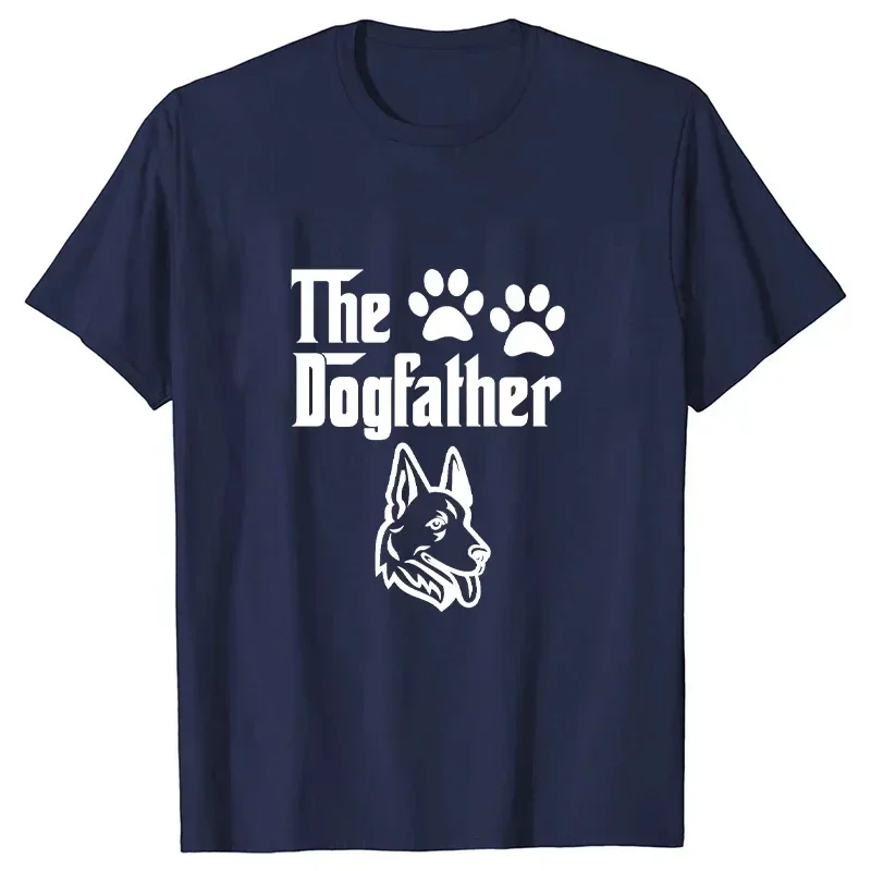 The Dogfather Fun T-shirt Women's Dog Dad T-shirt German Shepherd Dad Women's T-shirt Short Sleeve Summer Oversized T-shirt