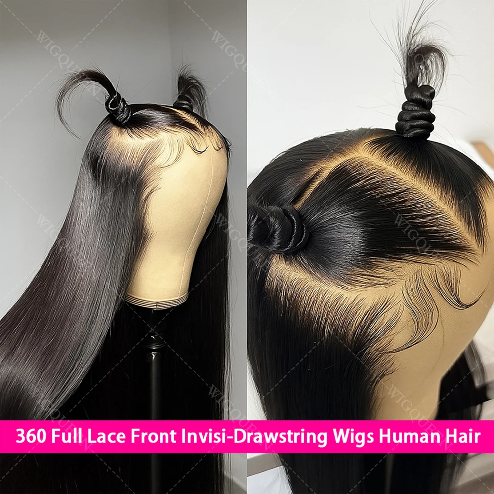 

Long Silky Straight Lace Front Wig 360 Full Lace Frontal Wig With Drawstring Ultra-thin Invisible Strap Real HD Lace Frontal Wig