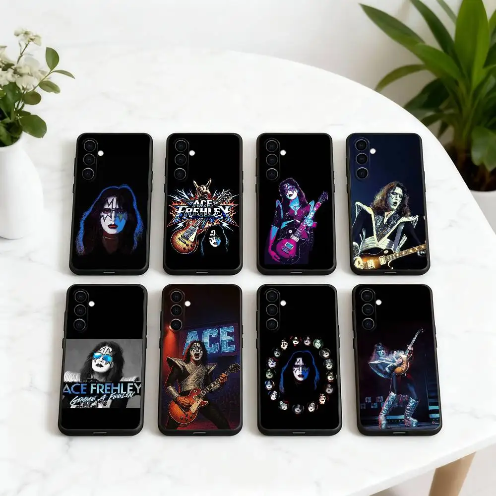

Singer A-Ace-S F-Frehley-AFES Phone Case Black Silicone Soft For Samsung Galaxy A73,A72,A71,A70,A53,A52,A51