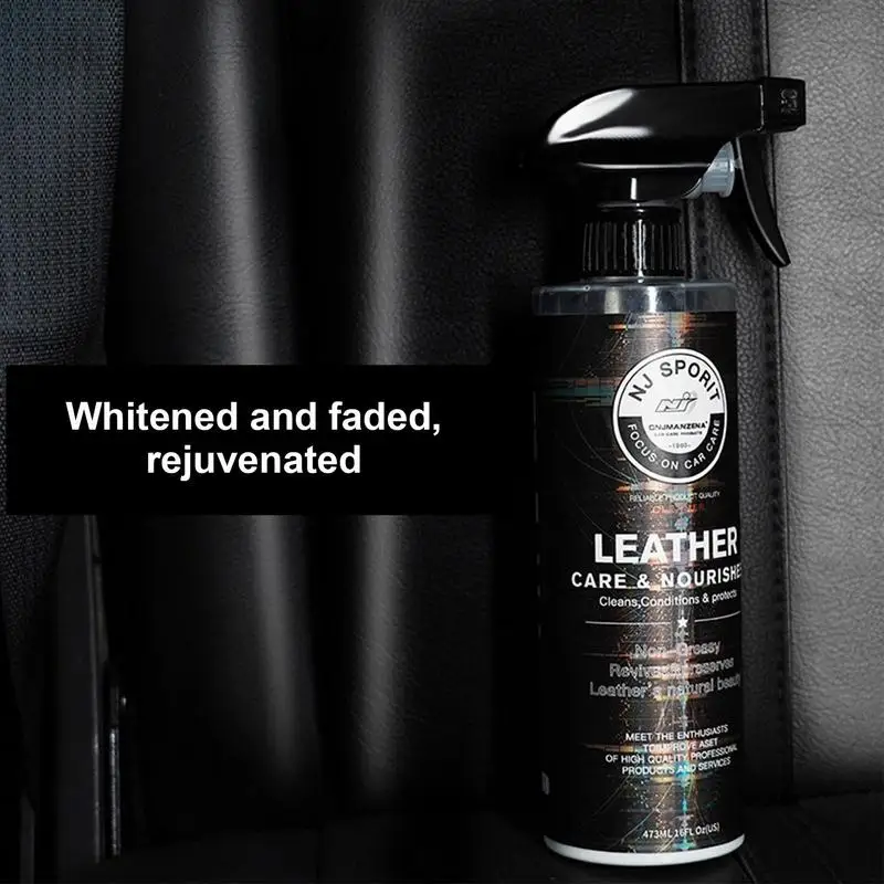 

473ml Car Leather Cleaner Interiors Furniture Boots Car Leather Spray Natural Synthetic Pleather Car Spray For Faux Leather