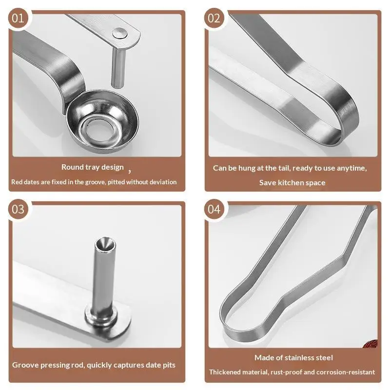 Stainless Steel Cherry Seed Remover Cutter Kitchen Gadgets Vegetable Tool Apples Red Dates Corers Twist Fruit Core Remove Pit - view 3