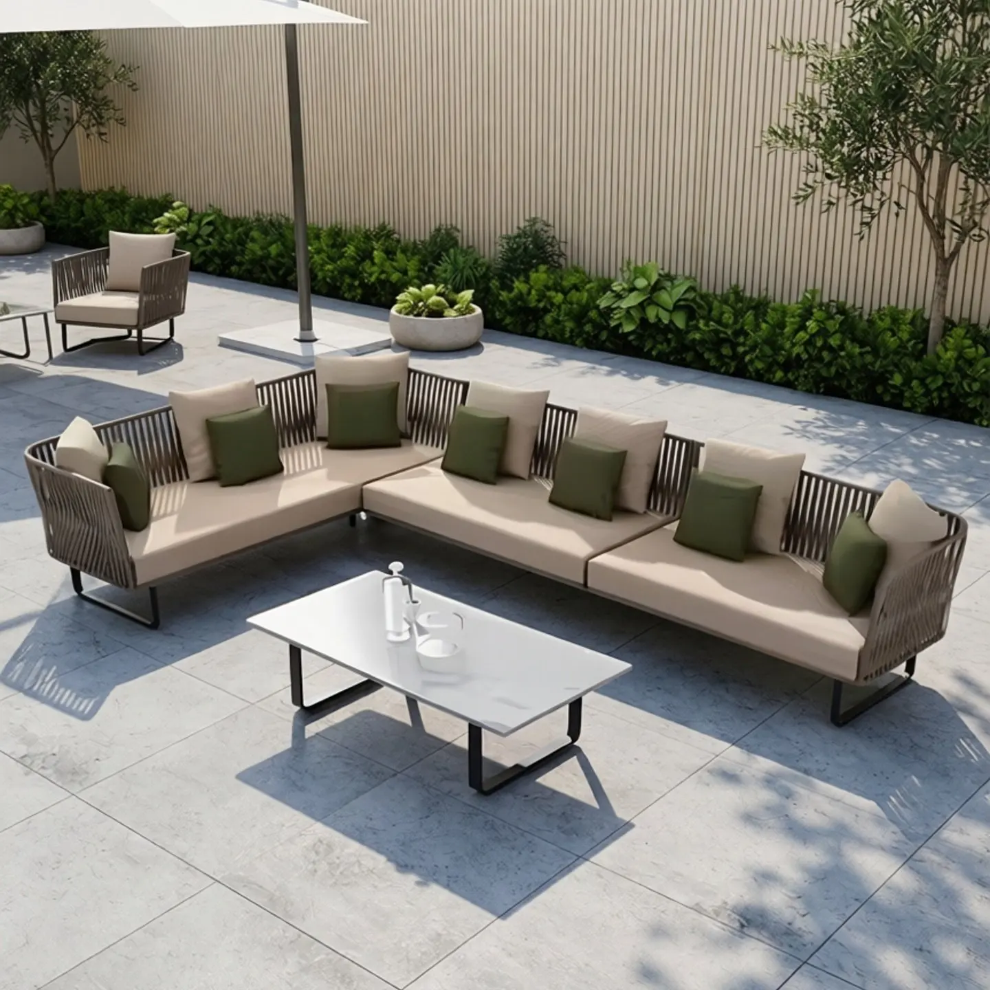 

PYH outdoor sofa waterproof leisure living room balcony coffee table furniture homestay garden rattan chair