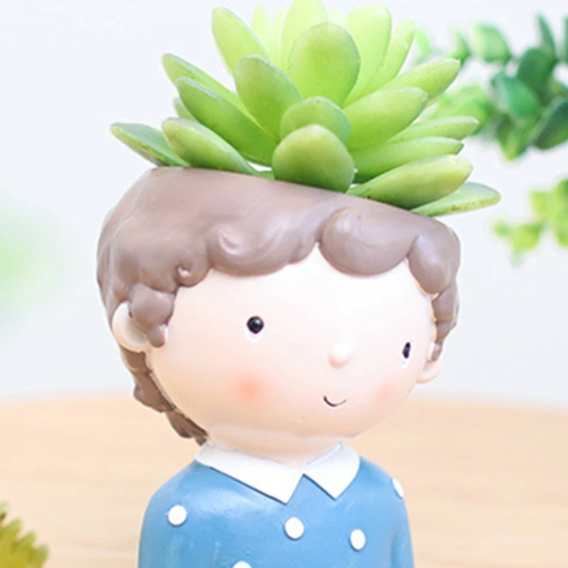 Fashion Boy Succulents Flower Pot Epoxy Resin Mold Concrete Vase Silicone Mould