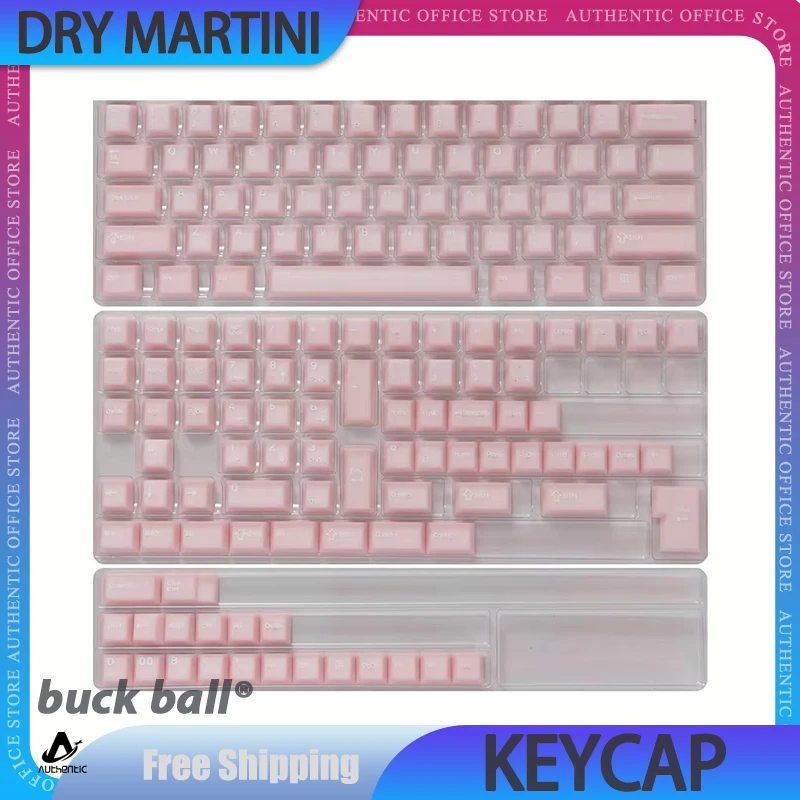 DRY MARTINI Mechanical Keyboard Keycaps Esports Gaming Keyboards White Marble Kkey Cap Semi-Transparent Custom Accessories Gifts