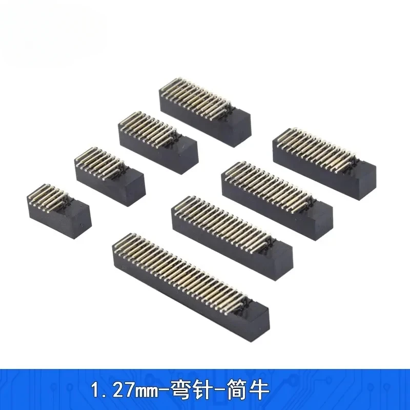 10PCs DC3 1.27mm pitch Yale box pin header connector straight pin double row male socket curved rugged DC3 worker 2x3-25pin