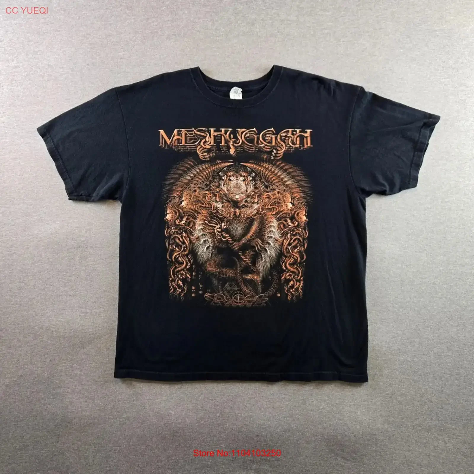 Camiseta masculina Meshuggah Koloss 2012 Tour, tamanho XL, preta, Anvil Heavy Metal Band, vintage, lavada, respirável, roupas de designer, versátil