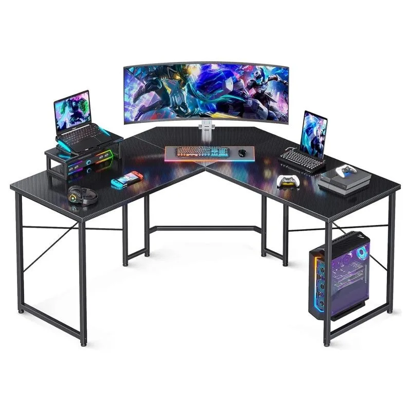 

L Shaped Gaming Desk, 51 Inch Computer Desk with Monitor Stand, PC Gaming Desk, Corner Desk Table for Home Office Sturdy k