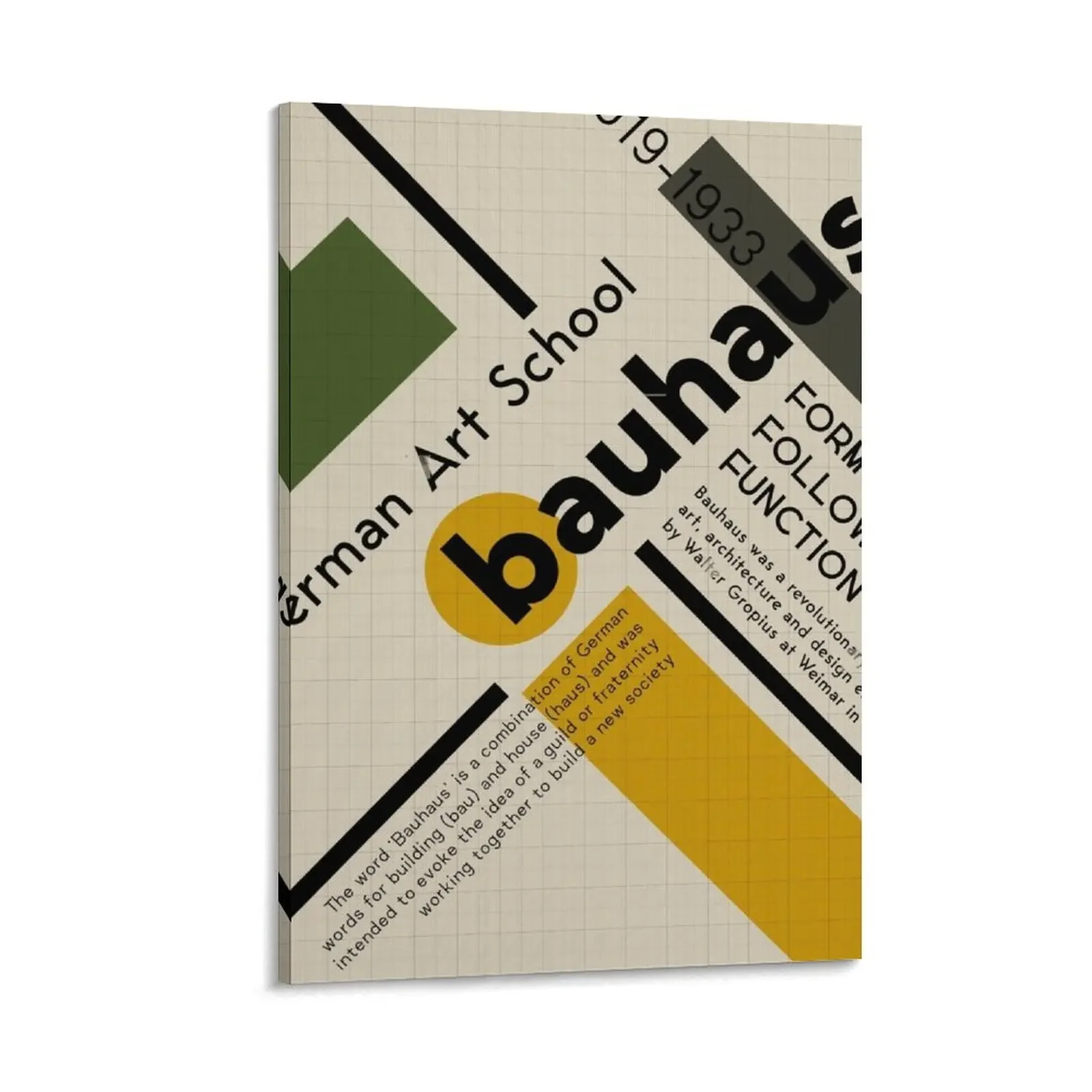 

Bauhaus Design Form Follows Function Canvas Painting posters for room poster mural home decor