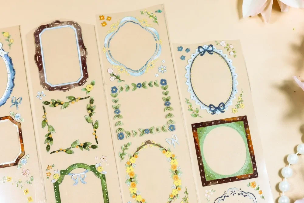 مجلة الزخرفية إطارات بسيطة الذهب الليزر لامعة اشي PET الشريط #5