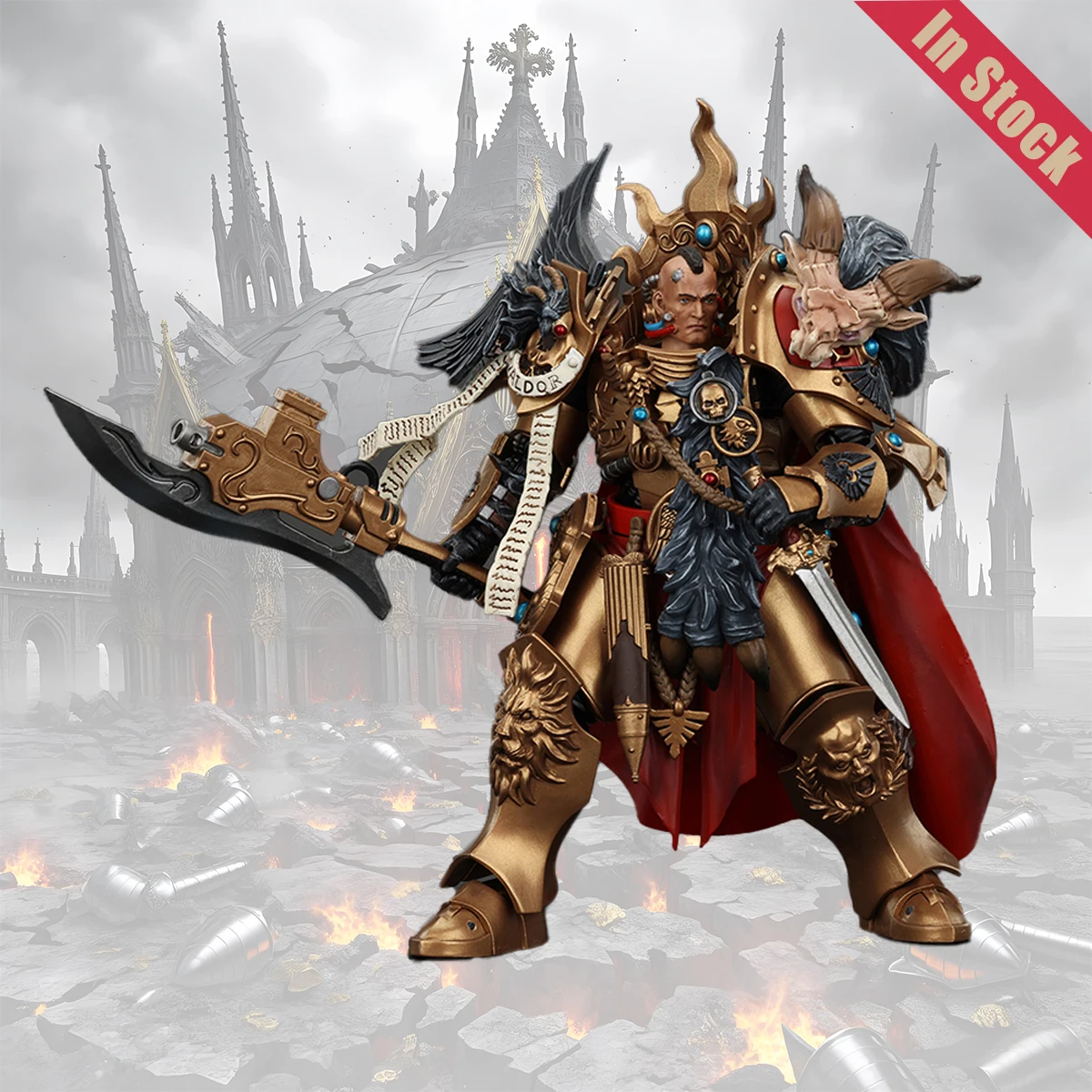 JOYTOY Warhammer Legio Custodes Constantin Valdor Action Figure Toys Valdor Model Movable Dolls Fans Collection