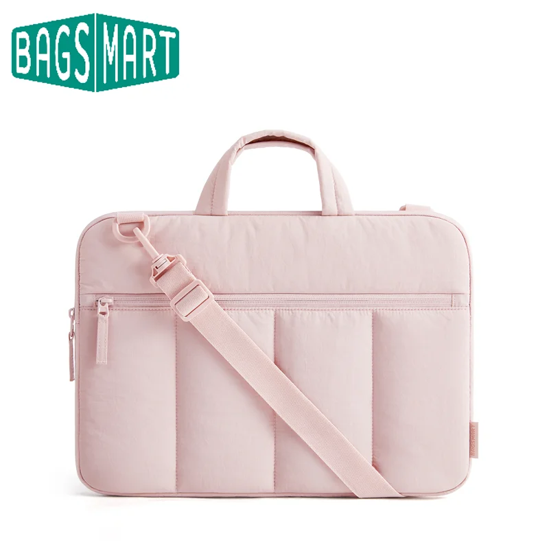 BAGSMART 15.6 inch Laptop Case Sleeve Lightweight Portable Computer Briefcase With Shoulder Strap Puffy 13.3in Laptop Bag