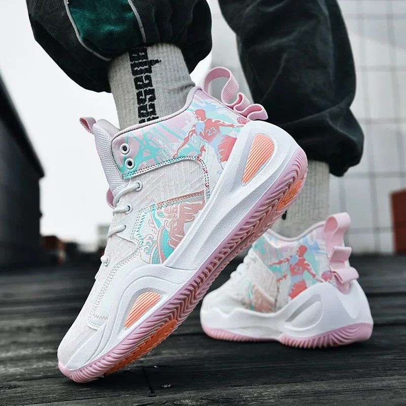 2025,คู่รองเท้าบาสเก็ตบอลสําหรับผู้ชายและผู้หญิงกีฬาการฝึกอบรมรองเท้าชายรองเท้าผ้าใบเทนนิสลื่นบาสเกตบอล