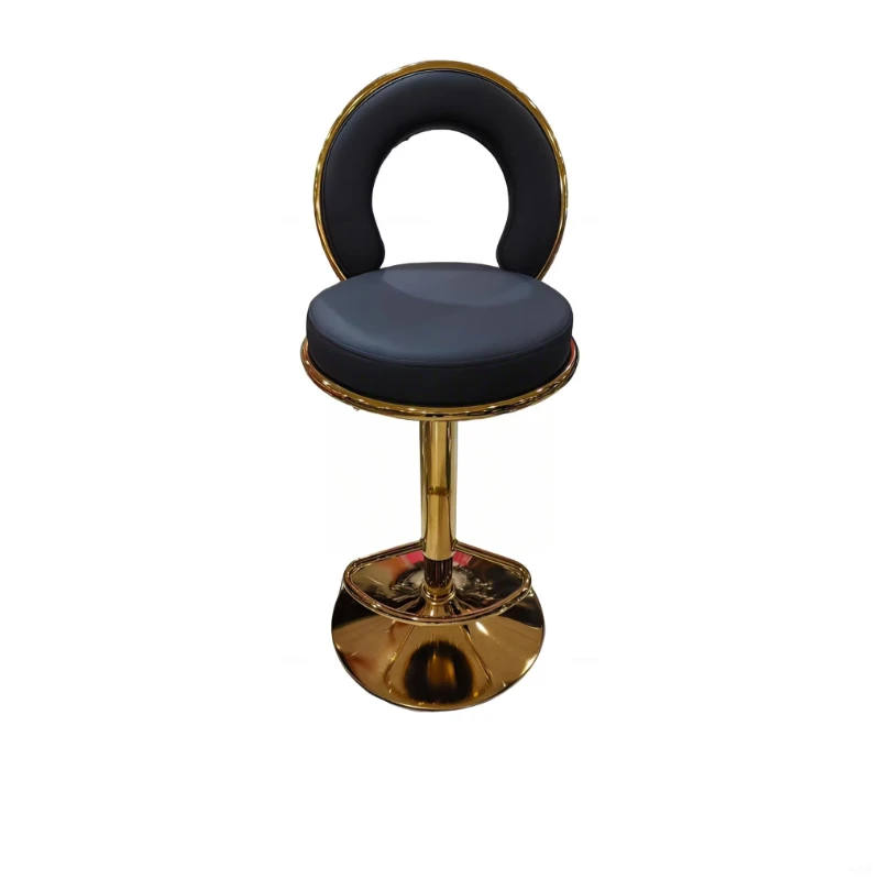 Modern Nordic luxury polyurethane leather revolving bar chairs stools kitchen