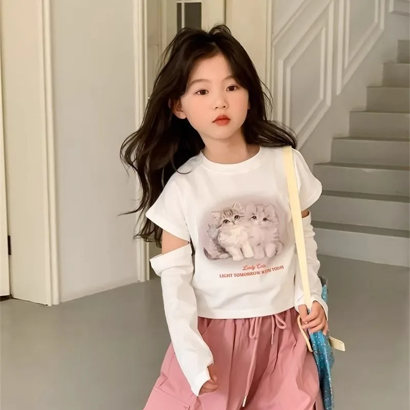 

Cartoon Printing Kids T-shirts Top for Girl Clothes Girls 11 12 Years Girls' Spring Autumn From 7 8 Children 10 Fashion Shirt 4