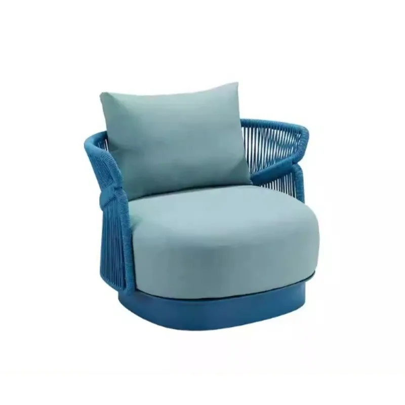 Sofa waterproof and sunscreen outdoor rattan chair terrace teak coffee table creative y