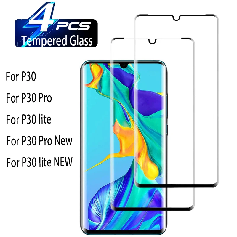 1-4 Pcs 9H Tempered Glass For Huawei P30 Pro P30Pro New Edition Screen Protector Glass Film