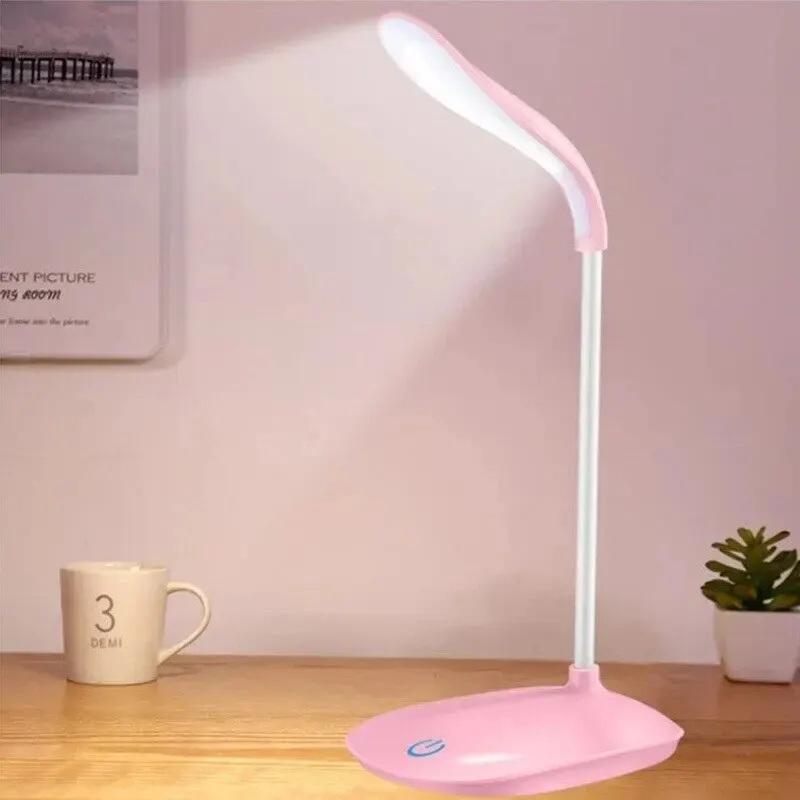 LED Desktop Lamp 3 Levels Dimmable Touch Night Light USB Rechargeable Eye Protection Table Lamp For Office Bedroom Bedside Desk