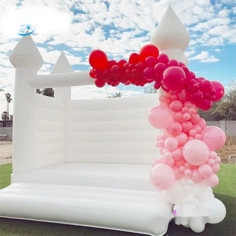 outdoor activities Commercial adults kids inflatable white wedding bouncy castle birthday anniversary party bouncer house