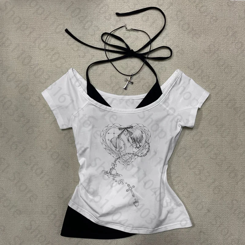 Cropped Summer Nana Anime Kawaii Cartoon Graphic T Shirts Women Harajuku Aesthetic Corp Top Casual T-shirts Fashion Y2k T-shirt - view 2