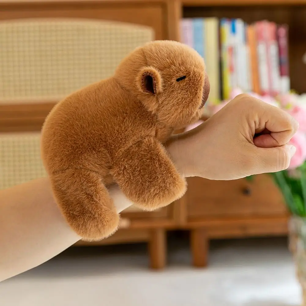 Capybara Rodent Slap Bracelet Series Simulation Wrist Style Plush Doll Slap Bracelet Pink Capybara Cute Doll