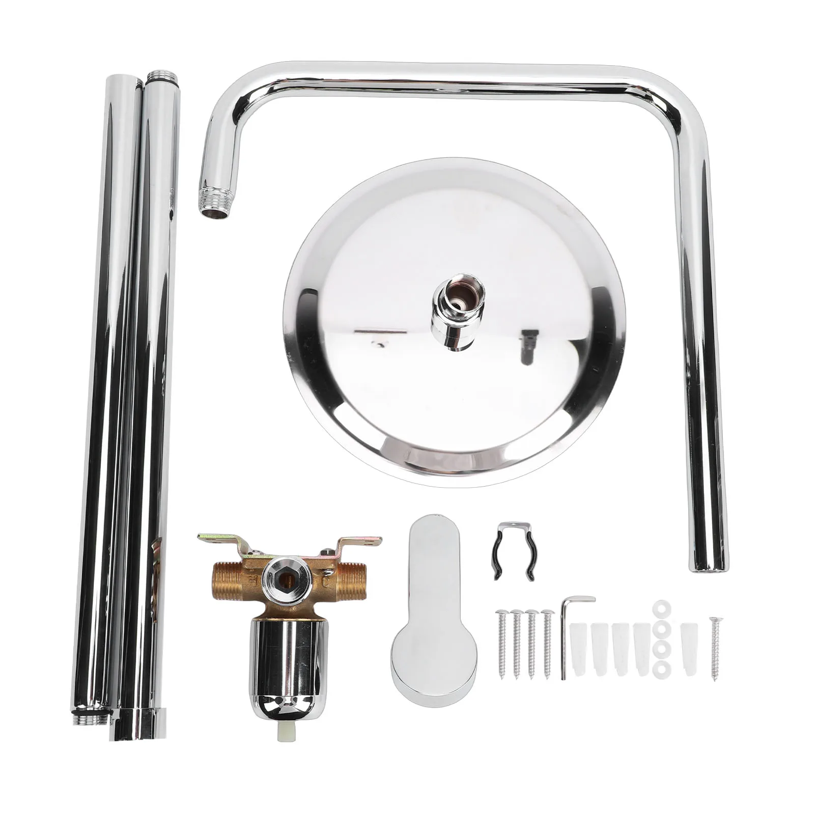 Outdoor Shower Kit Stainless Steel Rainfall Shower Head Electroplated Outdoor Shower Fixture for Swimming Pool