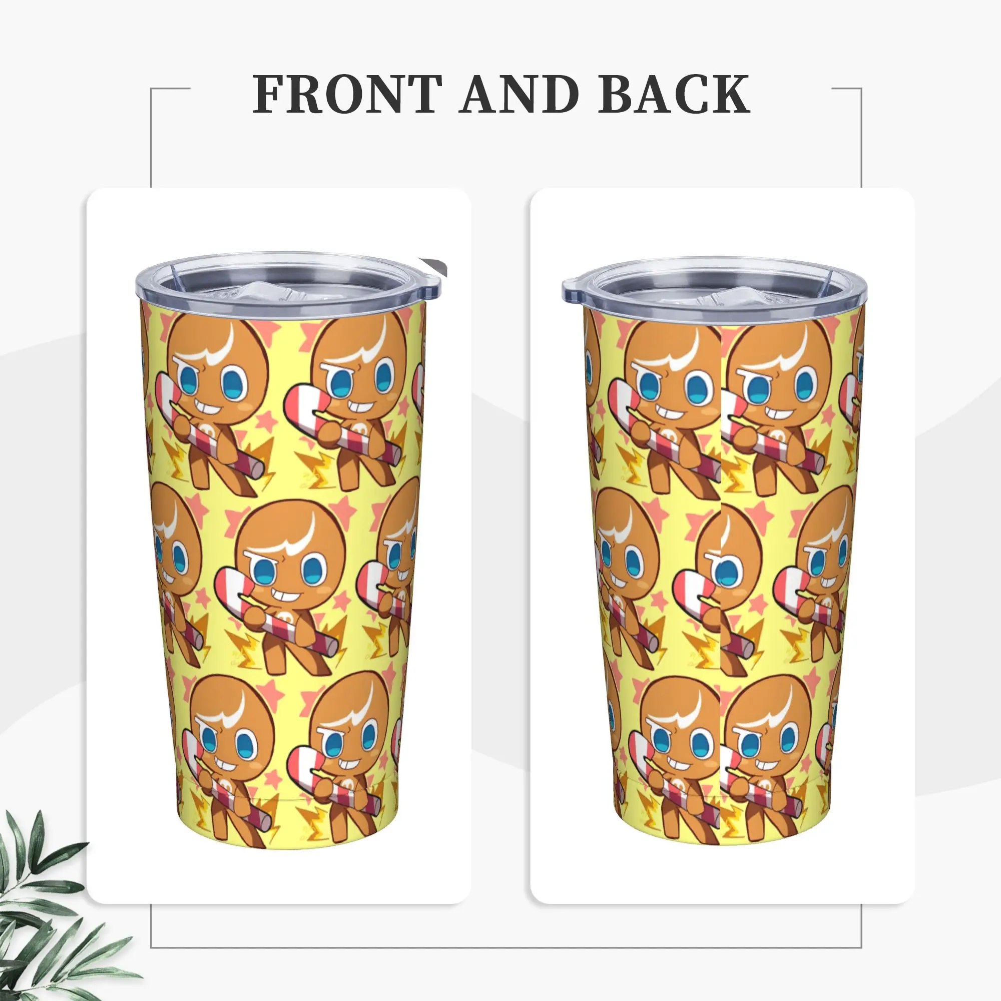 Sorbet Sharks Cookies Run Kingdom  Tumbler Vacuum Insulated  Thermal Cup Vacuum Flask Double Wall Mugs Water Bottle, 20oz