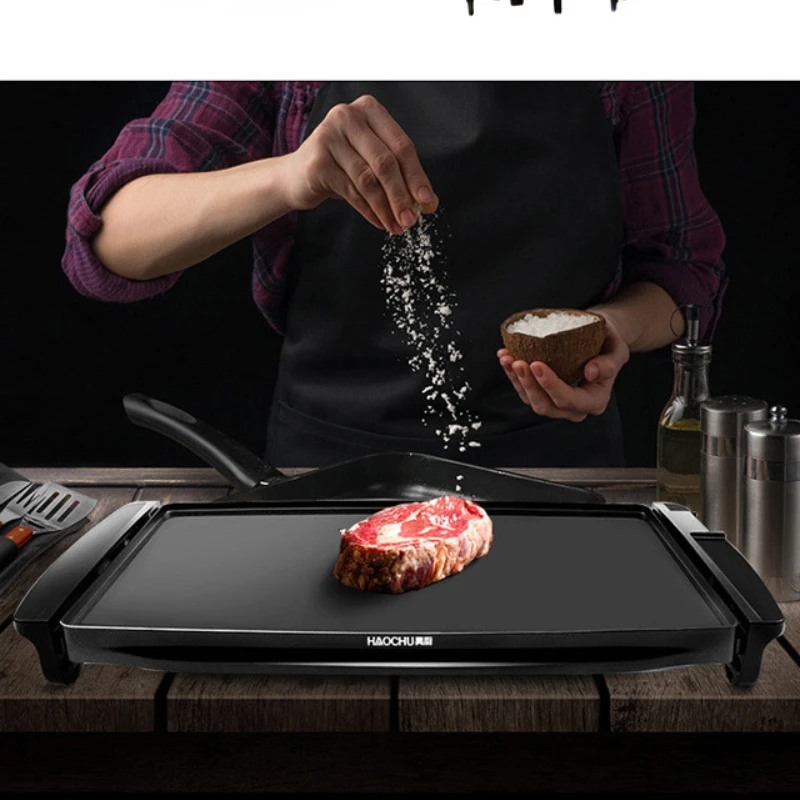 Electric Oven Smoke-Free Electric Baking Pan Barbecue Grill Non-Stick Meat Roasting Pan Barbecue Plate Indoor Barbecue Plate