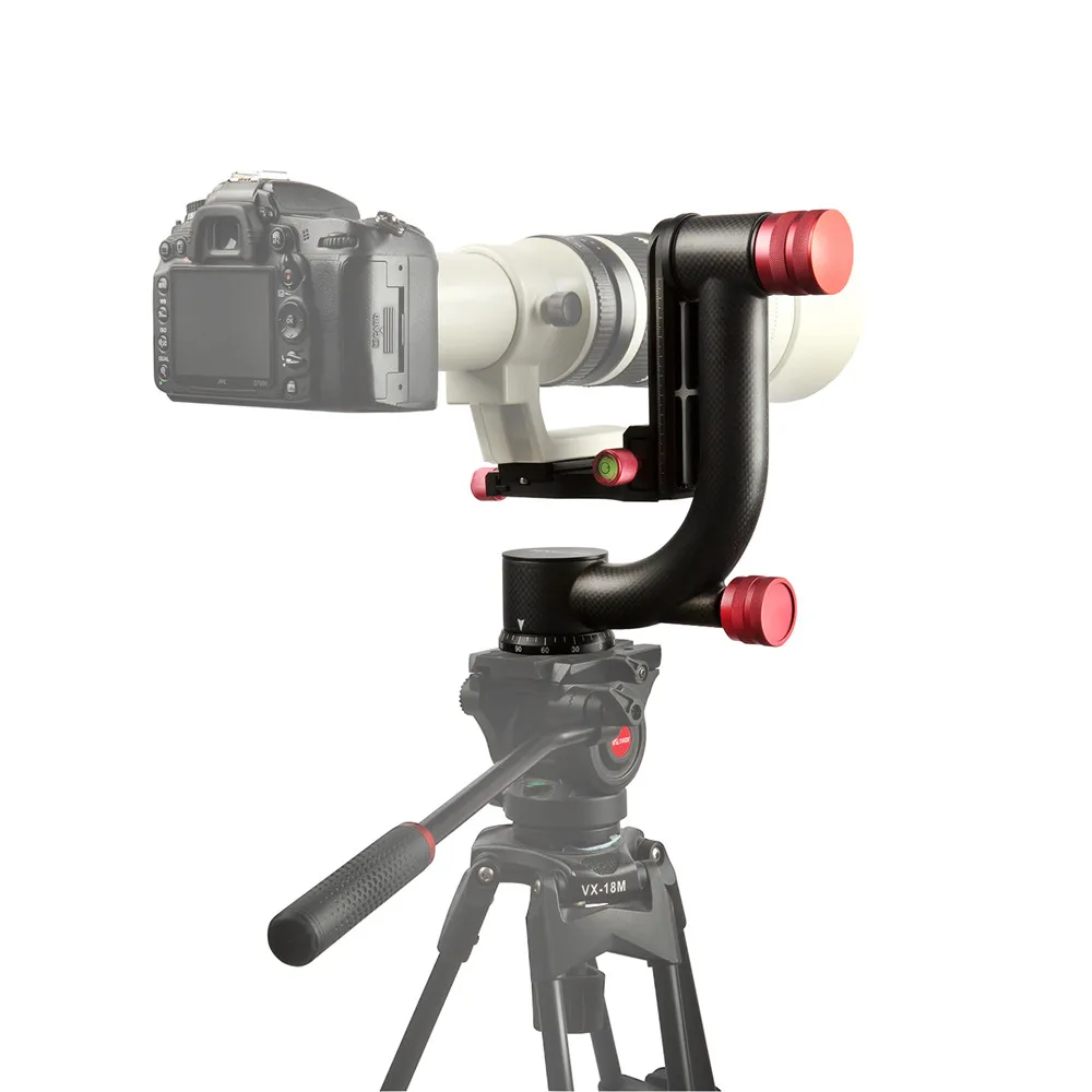 Viltrox VH-20 Pro Gimbal serat karbon, penstabil kepala Tripod pelepasan cepat untuk lensa telefoto fotografi burung