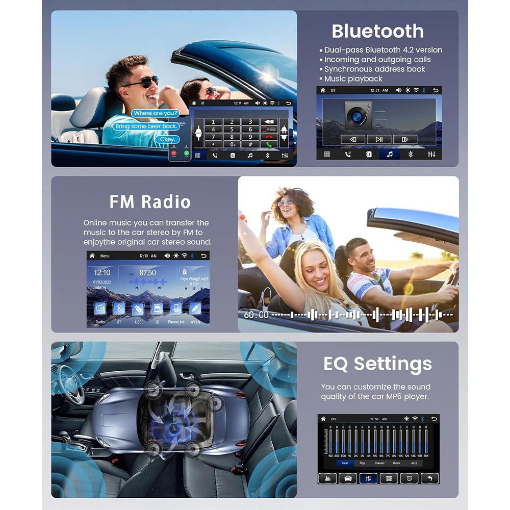 7 Inch Car Radio 2 Din Carplay Android Auto MP5 Player Multimedia Mirror Link Universal Autoradio Double FM ISO USB Bluetooth view 3