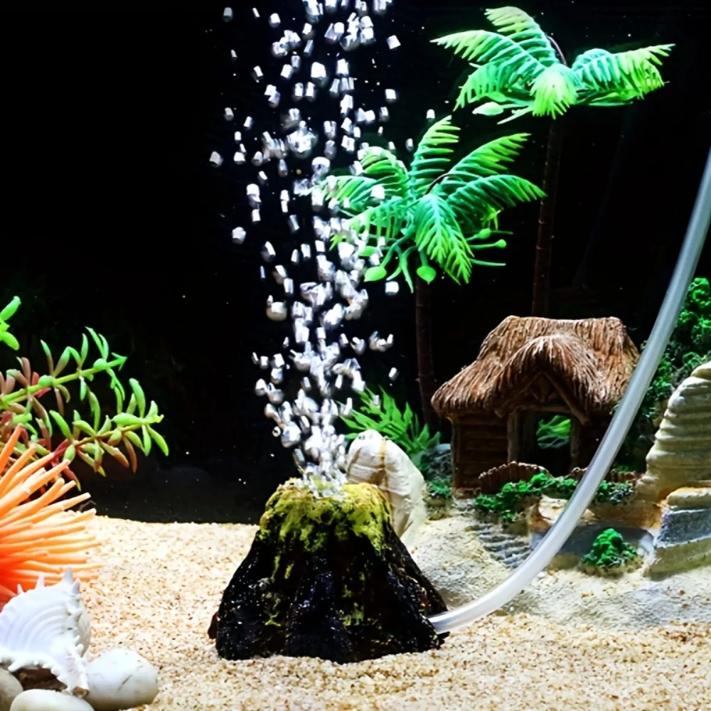 Fish Tank Decoration Landscaping Resin Rockery Decoration Aquarium Simulated Volcano Shape Home Craft Decoration Ornaments