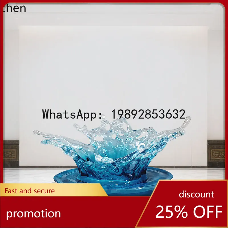 

YFY Water Flower Sculpture Ornament for Villa Hotel Sales Office Model Room Water Drop Hanging Decoration Soft Decoration